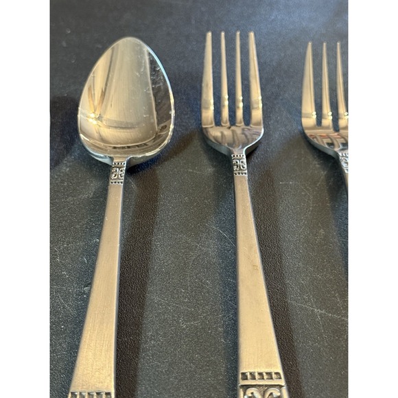 Vintage Iriaco Andante Stainless Flatware Japan Mid Century Modern‎ Set 5 Pc - Picture 3 of 9